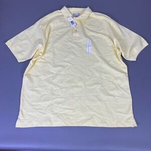 Field Gear Polo Shirt Mens Large Pale Banana Yellow Cotton Short Sleeve New NWT